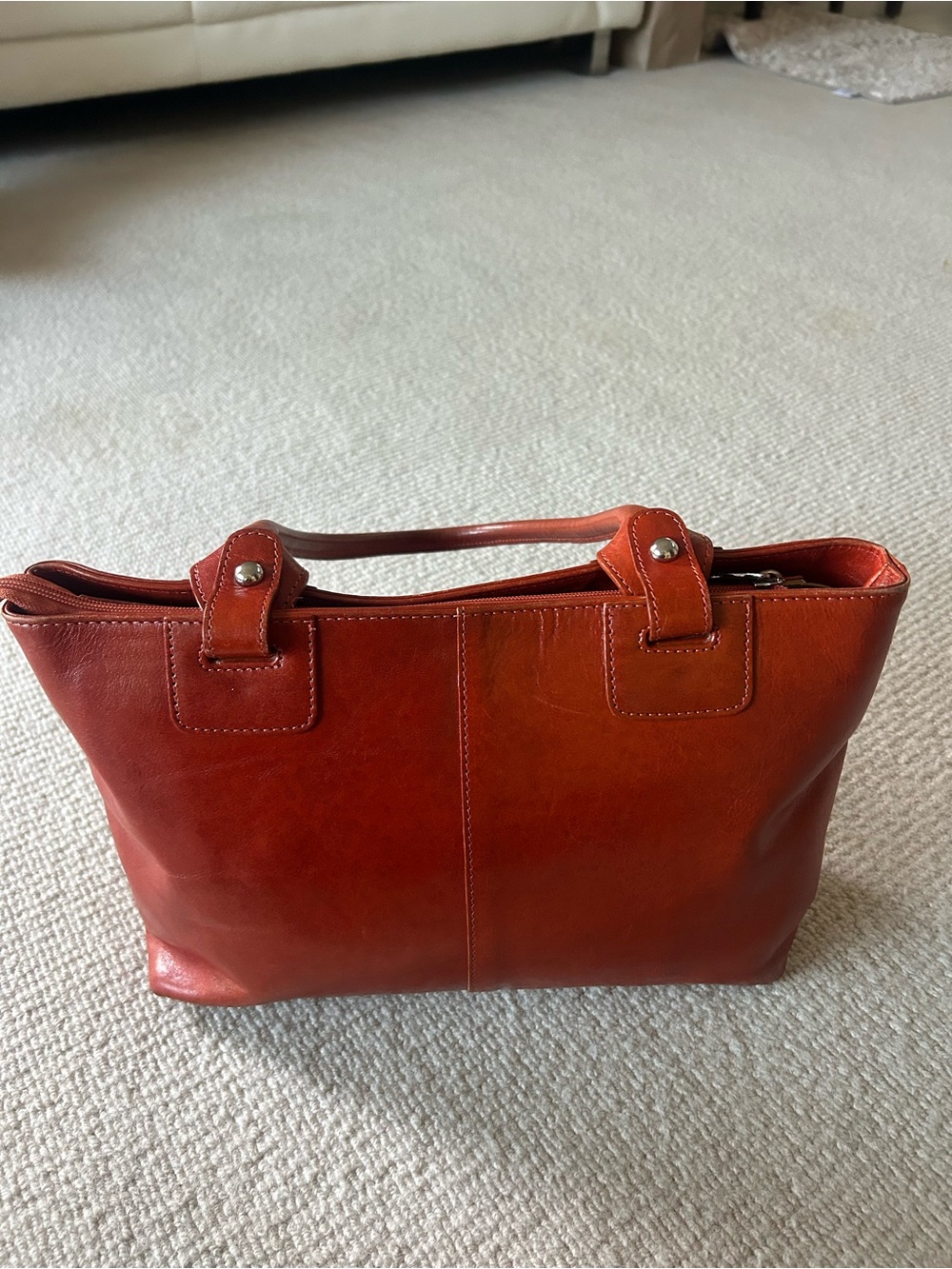 Valentina Burnt Orange Leather Shoulder Bag